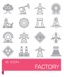 factory icon set vector