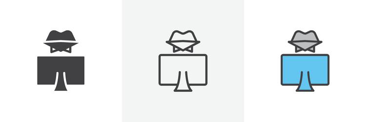 hacker icon set on white background vector image
