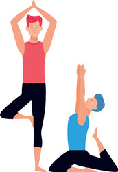 Men yoga poses vector