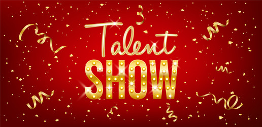 Talent show banner poster gold inscription vector