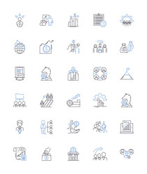 task completion line icons collection efficiency vector