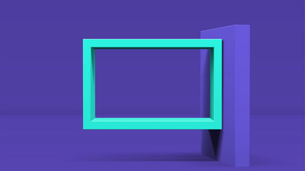 3d frame on stand or abstract minimalistic vector image