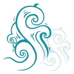 Ocean waves set hand drawn Royalty Free Vector Image