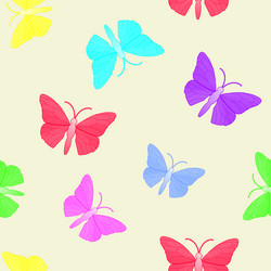 seamless pattern multicolored guilloche butterfly vector image