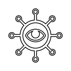 Eye network monitoring outline icon line art vector