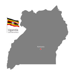 silhouette uganda country map vector