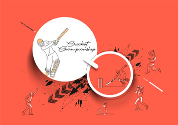 abstract colorful pattern with batsman and bowler vector image