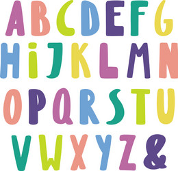 Bright Latin Alphabet Letters Vector Image