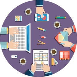 Business meeting and brainstorming flat design vector