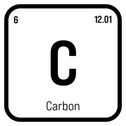 Carbon c periodic table element Royalty Free Vector Image