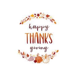 Cute Thanksgiving Autumn Leaves Vector Image
