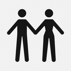 man and woman holding hands icon couple in love vector