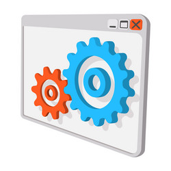 Programme settings cartoon icon vector