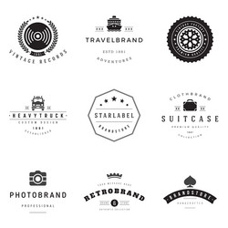 retro logotypes set vector image