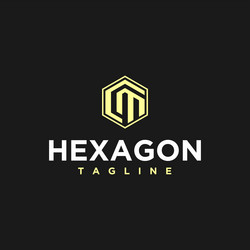 Cm km mc mk hexagon logo design Royalty Free Vector Image