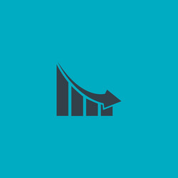 Falling graph down simple symbol in flat style vector