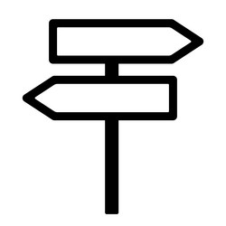 signpost with two placards pointing in opposite vector image