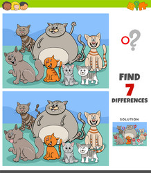 differences game with funny cats group vector image