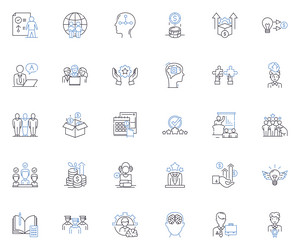 drive line icons collection motivation vector