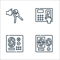 hacker line icons linear set quality vector image