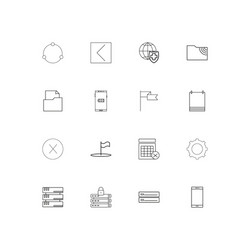 internet technologies simple linear icons set vector image