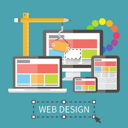 responsive web design application development vector image
