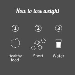 three step weight loss infographic healthy food vector