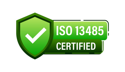 Green iso 13485 quality management certification vector