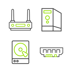 set line ram random access memory hard disk vector image