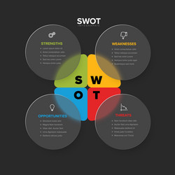 Simple dark swot template vector