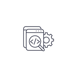 Code Review Icon - Linear Style vector
