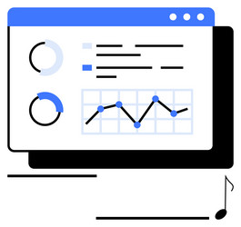 data dashboard with charts and graphs vector image