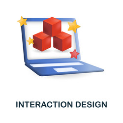 Interaction design icon 3d from web development vector