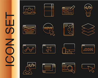 set line ui or ux design layers web development vector image