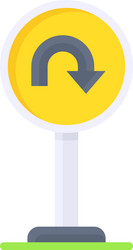 U turn sign icon location map and navigation vector