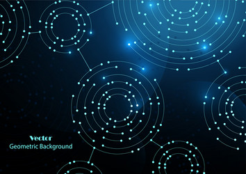 geometric pattern with connected lines and dots vector image