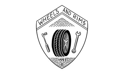 wheel service or tire shop repair for auto Vector Image