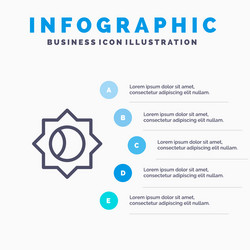 Basic setting ui line icon with 5 steps vector