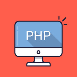 computer with php word on screen server-side vector image