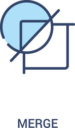 merge concept 2 colored icon simple line element vector image