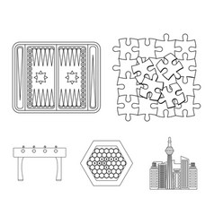 Board Game Outline Icons In Set Collection For Vector Image Board Game Outline Icons In Set Collection For Vector Image