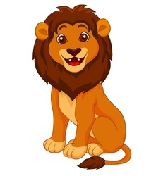 funny lion cartoon vector