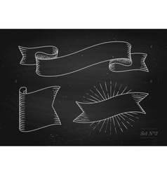 Retro Chalkboard Banner and Ribbon Design Set Royalty Free Vector Image ...