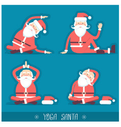 Santa Claus Doing Yoga Isolated Christmas Card Vector Image Santa Claus Doing Yoga Isolated Christmas Card Vector Image
