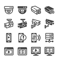Cctv camera isometric icon 3d line art technical Vector Image