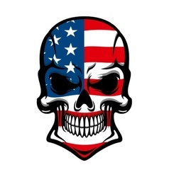 Download American skull in sunglasses on usa flag Vector Image