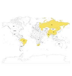 World map with highlighted member countries Vector Image