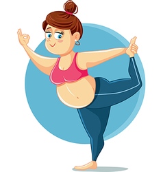 Blissful Pregnant Yoga Cartoon Royalty Free Vector Image