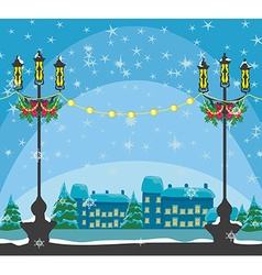 Download Winter night in the park Royalty Free Vector Image