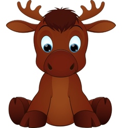 Download Cute baby moose sitting Royalty Free Vector Image